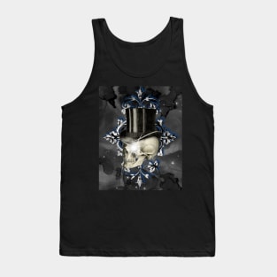 Skull with black top hat and a sparkle in his eye Tank Top